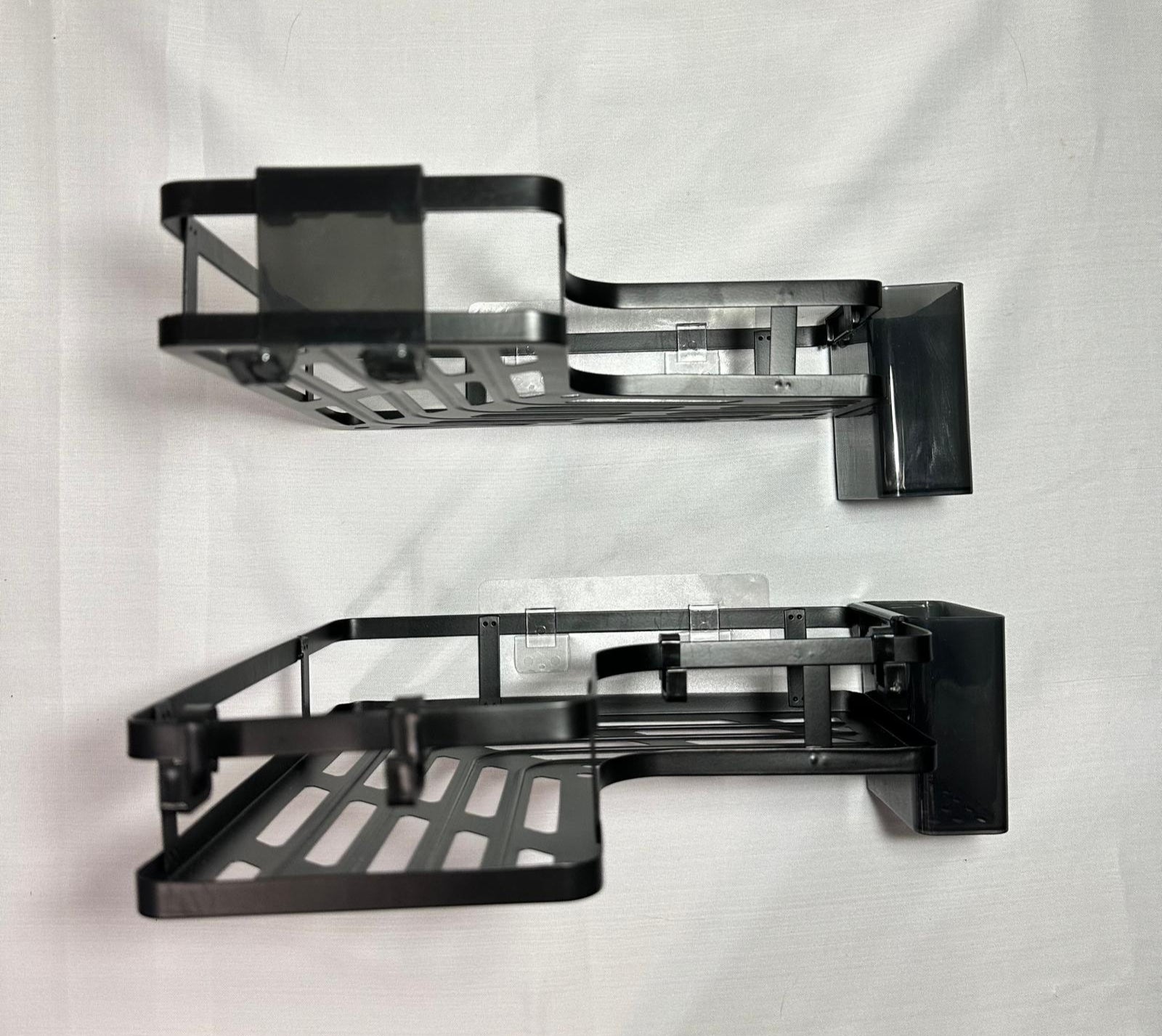 Bathroom storage rack with adhesive band set, 25cm x 25cm x 5cm, 2 pcs