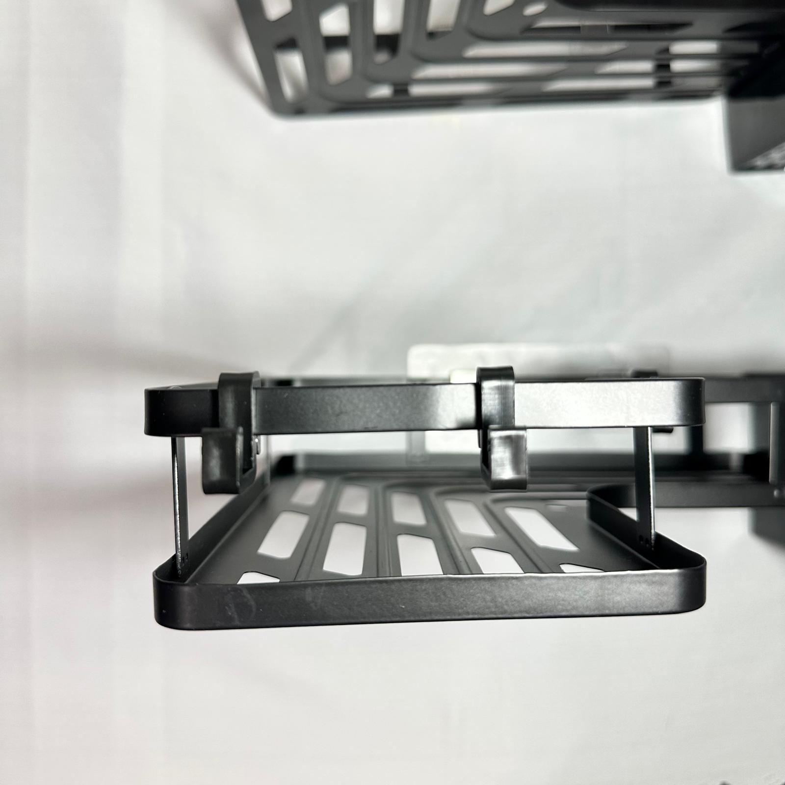 Bathroom storage rack with adhesive band set, 25cm x 25cm x 5cm, 2 pcs