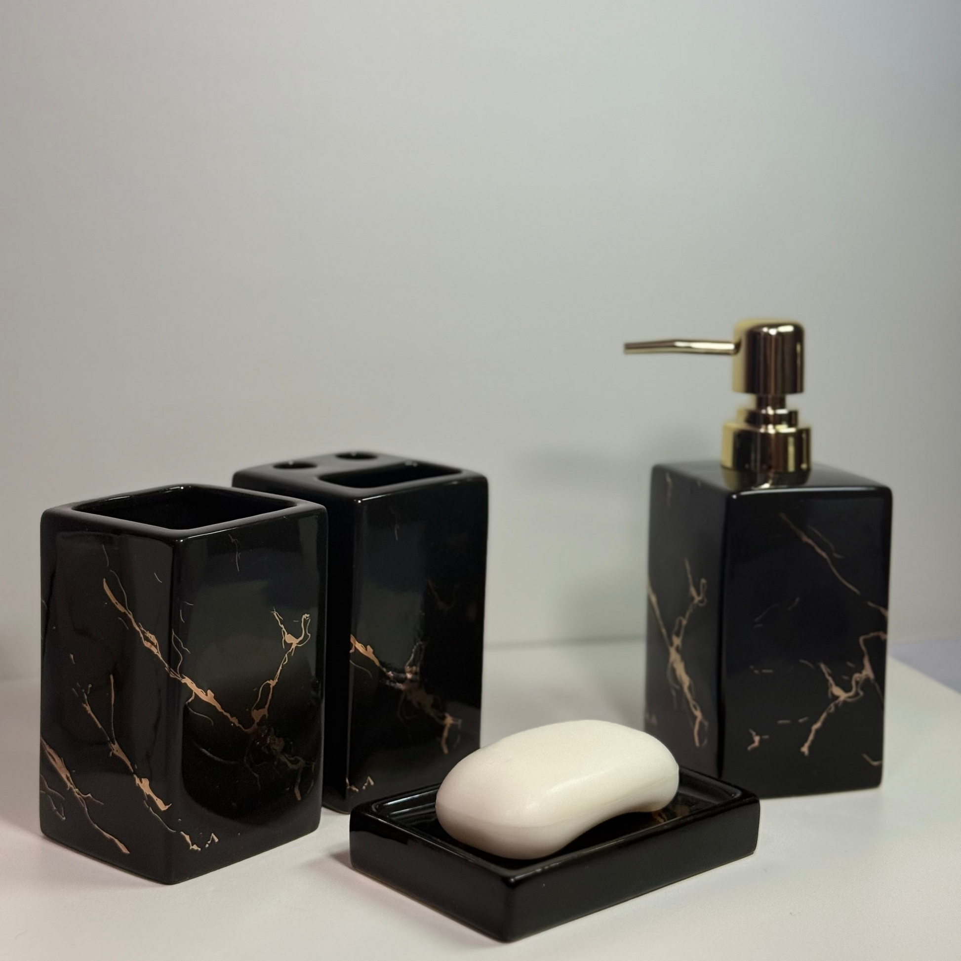 Bathroom elegant ceramic accessories set, 4 components, Model A