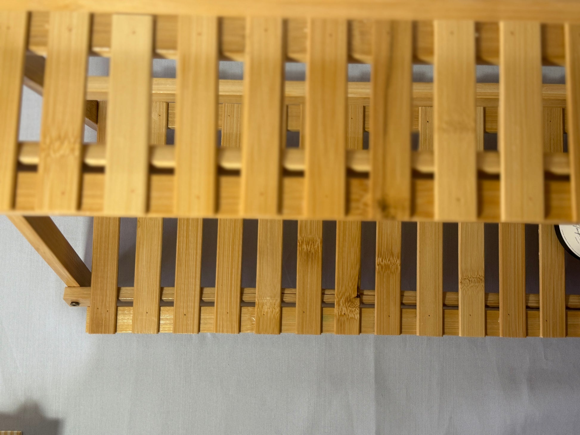 Desktop bamboo storage rack with 2 levels, 50cm x 18cm x 35cm