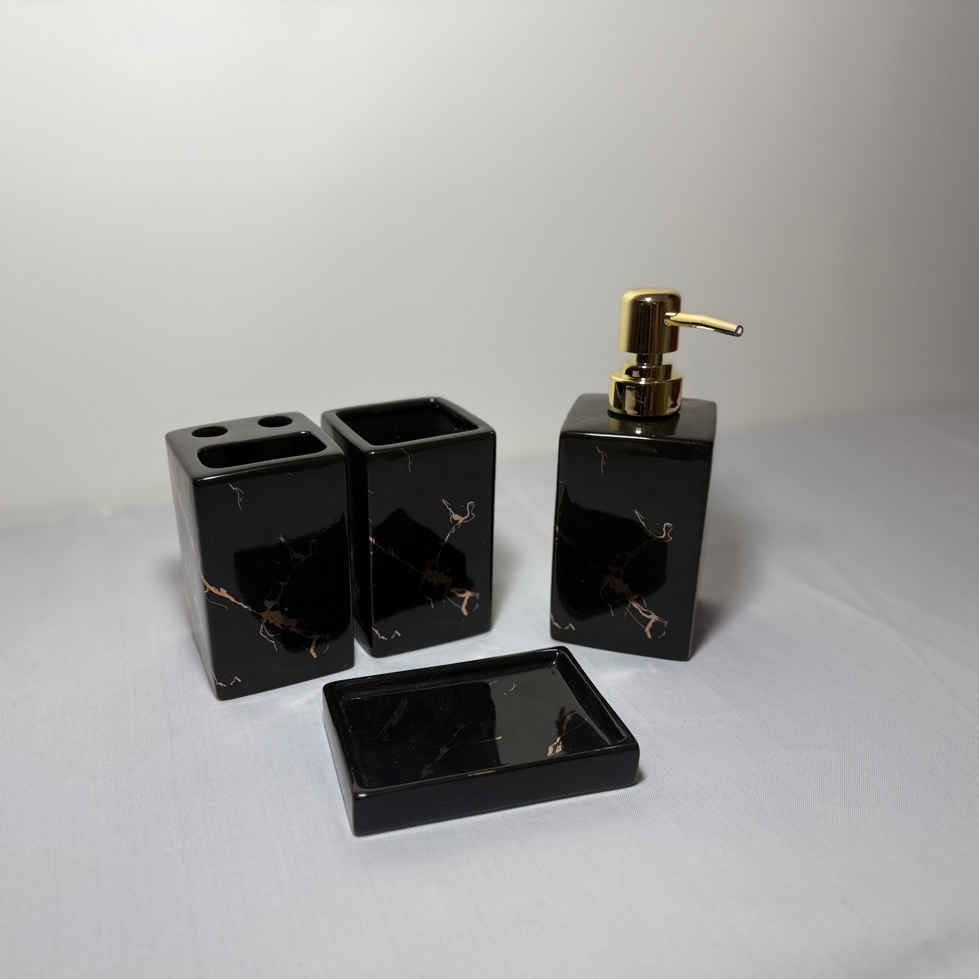 Bathroom elegant ceramic accessories set, 4 components, Model A