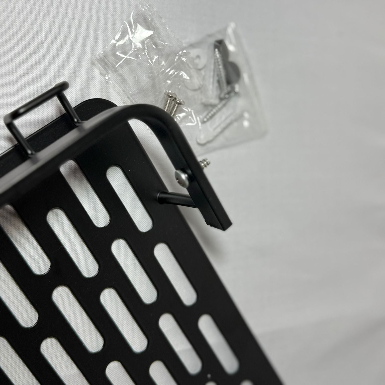 Bathroom shelving unit with 2 shelves, Installation with adhesive band, 30cm x 13cm x 5 cm, Black