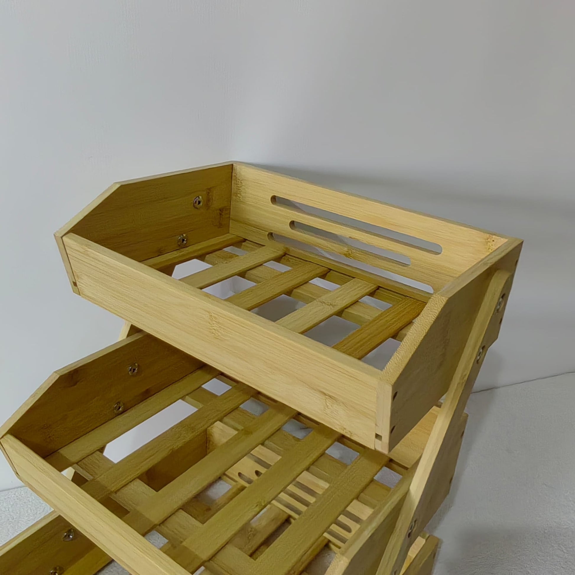 Bamboo bathroom shelving unit with 3 tiers, 30cm x 34cm x 40cm