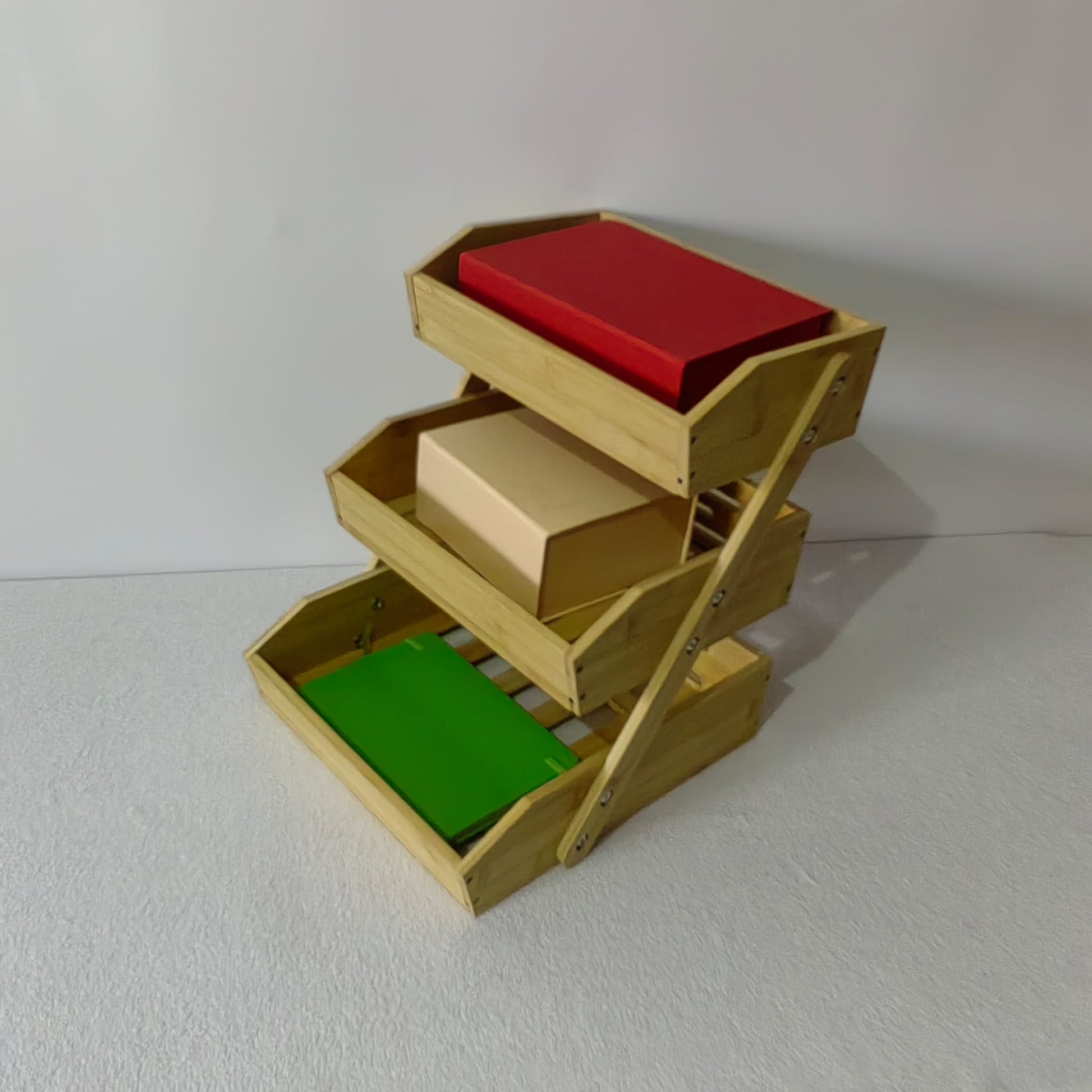 Bamboo bathroom shelving unit with 3 tiers, 30cm x 34cm x 40cm