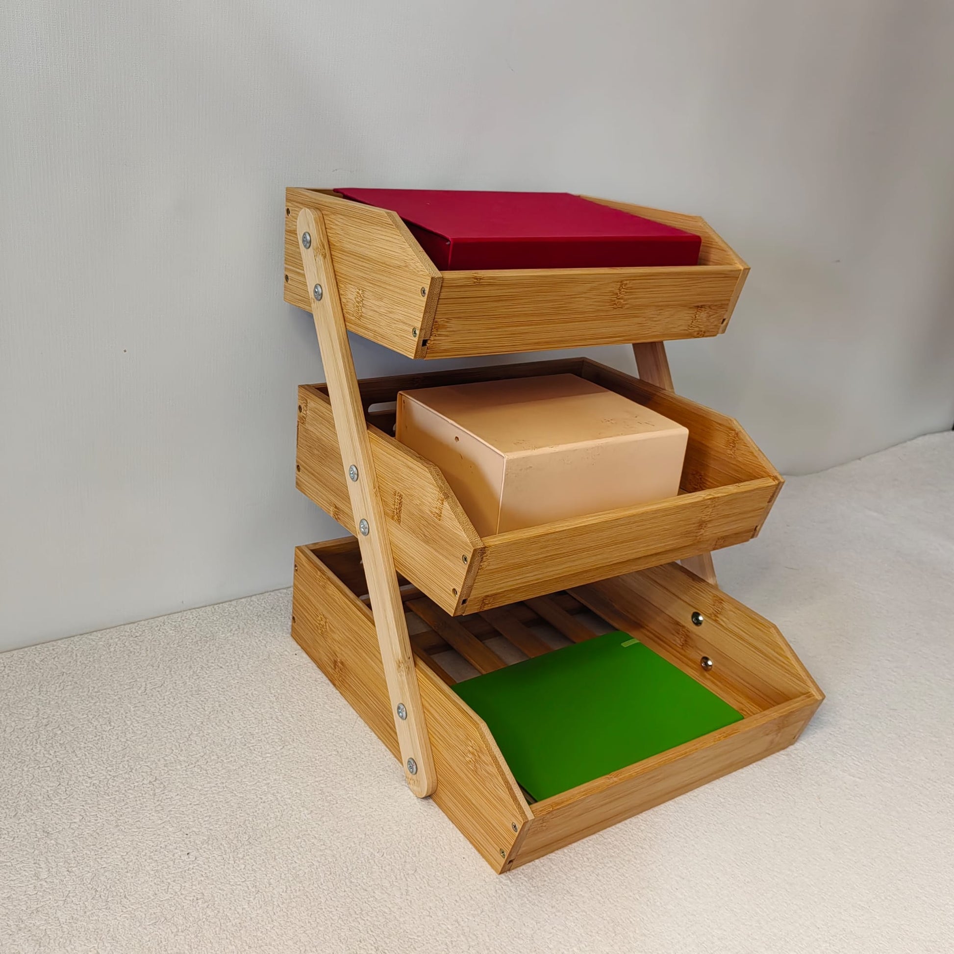 Bamboo bathroom shelving unit with 3 tiers, 30cm x 34cm x 40cm