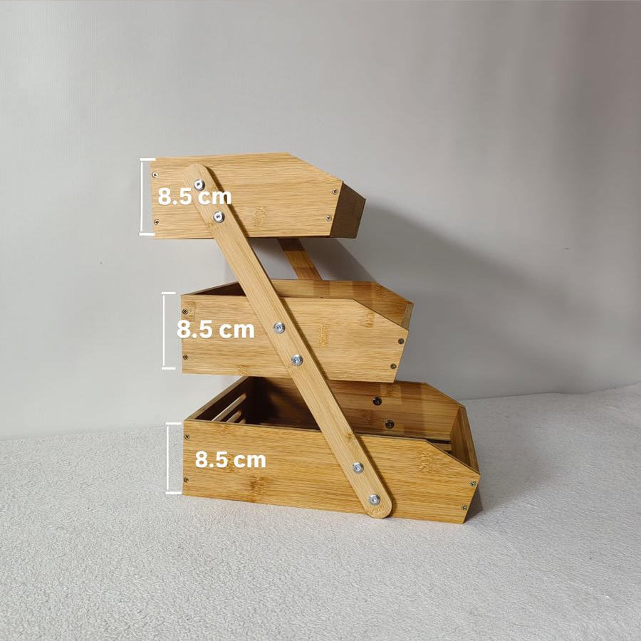 Bamboo bathroom shelving unit with 3 tiers, 30cm x 34cm x 40cm
